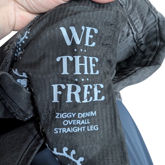 🖤 WE THE FREE Ziggy Denim Overalls – XL – Washed Black Straight Leg - Picture 2 of 11